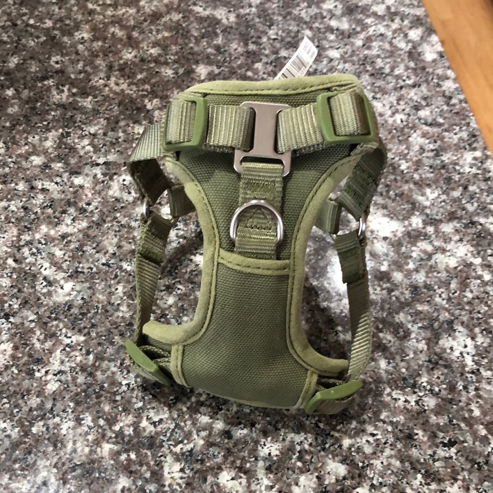 XS dog harness olive green like new